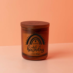Rainbow Happy Birthday amber jar