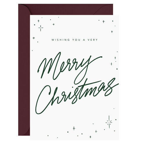 Merry Christmas Green - Greeting Card - Mya Candle Collection